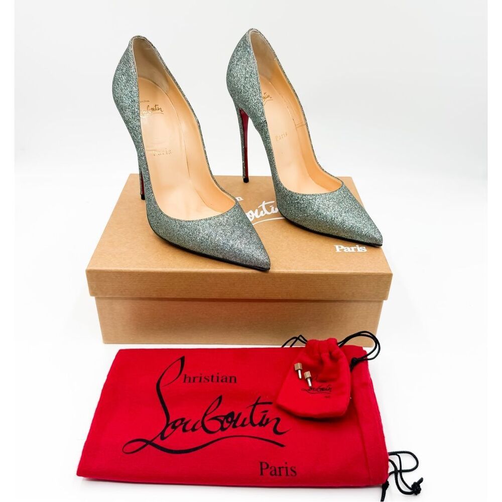 Christian Louboutin So Kate 120 Glitter Mini Pumps High Heels EU 39.5 US 9.5